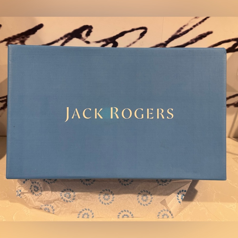 Jack Rogers Blue Gingham Knot Slide Sandals - Picture 2 of 4